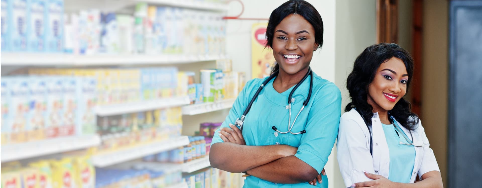 happy female pharmacists